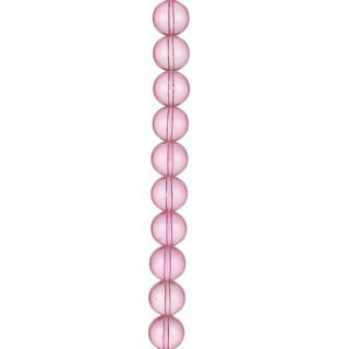 strand glass beads, ball 12mm, 82cm, pink clear - only 9 strands left!