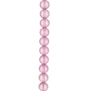 strand glass beads, ball 12mm, 82cm, pink clear