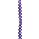 strand glass beads, ball 10mm, 32cm, purple clear