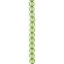 strand glass beads, ball 10mm, 32cm, green clear
