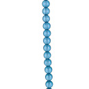strand glass beads, ball 10mm, 32cm, blue clear