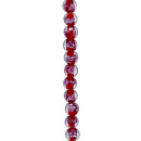 Strang Glasperlen, Kugel 12mm, 27cm, Rot gemustert