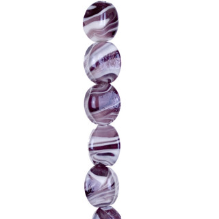 strand glass beads Cara, 24x18mm, 24cm, purple