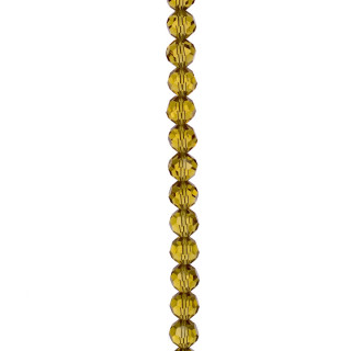 strand facetted glass beads, ball, 10mm, 32fac., 66cm, gold