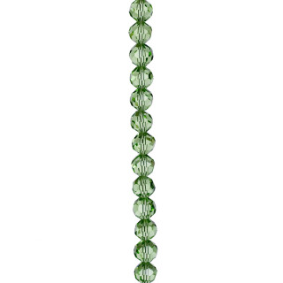 Strang facettierte Glasperlen, Kugel, 8mm, 32fac., 51cm, Grün - nur noch 5 Stränge!