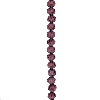 strand facetted glass beads, ball, 6mm, 32fac., 57cm, red