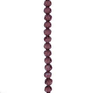 Strang facettierte Glasperlen, Kugel, 6mm, 32fac., 57cm, Rot