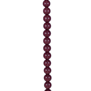 strand glass beads, ball 6mm, 30cm, red clear