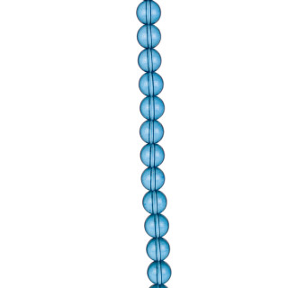 strand glass beads, ball 6mm, 30cm, blue clear