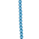 strand glass beads, ball 6mm, 30cm, blue clear