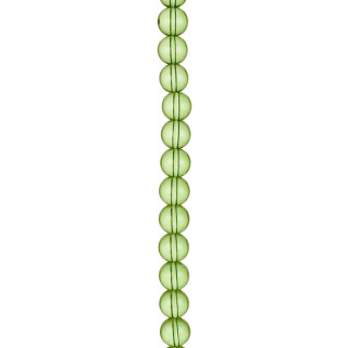strand glass beads, ball 6mm, 30cm, green clear