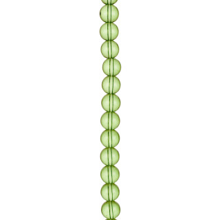 Strang Glasperlen, Kugel 6mm, 30cm, Grün klar