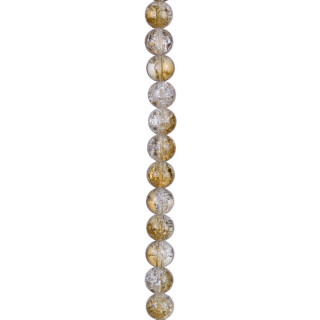 strand glass beads crashed, ball 6mm, 80cm, brown-clear - only 5 strands left!