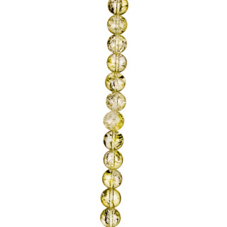 strand glass beads crashed, ball 6mm, 80cm, yellow-clear - only 1 string left!