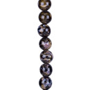 strand porcelain beads, ball 18mm, 32cm, brown patterned