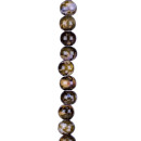 strand porcelain beads, ball 14mm, 34cm, brown patterned
