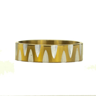 Edelstahlring Gold-Weiß