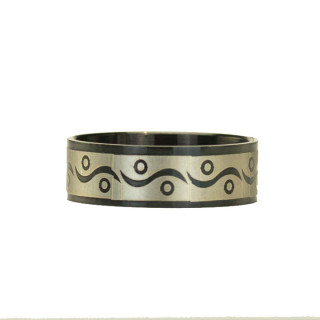 Edelstahlring Schwarz-Grau, Set