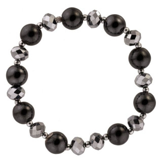 Hämatitarmband Schwarz/Silber