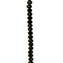 strand facetted glass beads, 10x8mm, 55cm, black matt