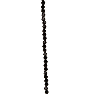 strand facetted glass beads, 4x4mm, 32cm, black matt