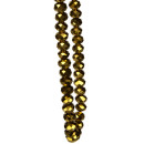 strand facetted glass beads, 10x8mm, 55cm, gold