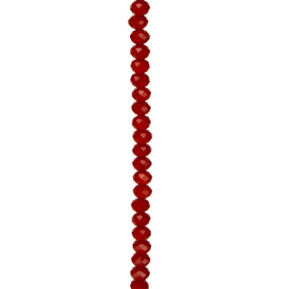 strand facetted glass beads, 8x6mm, 40cm, red