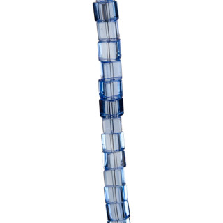 Strang Glasperlen, Würfel 4mm, Hellblau