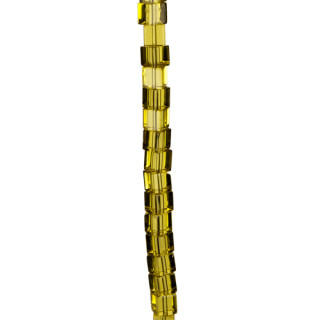 Strang Glasperlen, Würfel 4mm, Gelb