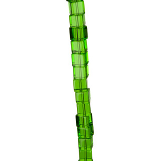 strand glass beads, cube 10mm, green