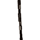 strand glass beads, cuboid 6x12mm, black