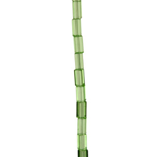 strand glass beads, cuboid 6x12mm, light green