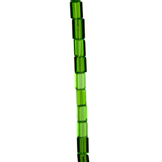 strand glass beads, cuboid 5x20mm, green