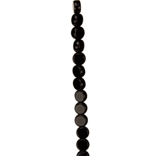 strand glass beads, Coin 6mm, black