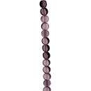 strand glass beads, Coin 8mm, purple