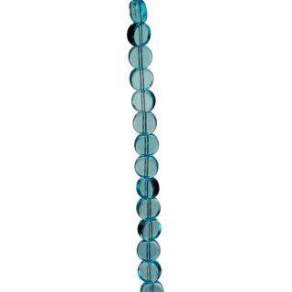 strand glass beads, Coin 8mm, blue