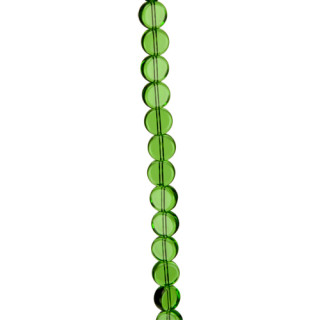 strand glass beads, Coin 10mm, green