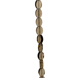 strand glass beads, oval 6x9mm, brown