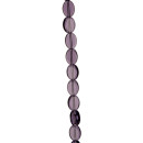 strand glass beads, oval 6x9mm, purple