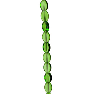 Strang Glasperlen, Oval 6x9mm, Grün