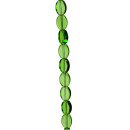strand glass beads, oval 6x9mm, green