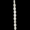 strand glass beads, oval 6x9mm, white - only 10 strands...