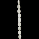 strand glass beads, oval 6x9mm, white