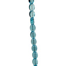 strand glass beads, oval 6x9mm, blue