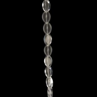 strand glass beads, oval 8x11mm, clear