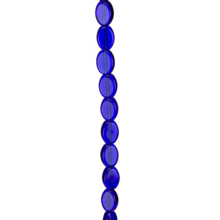 Strang Glasperlen, Oval 10x13mm, Dunkelblau