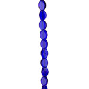 strand glass beads, oval 10x13mm, dark blue