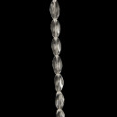strand glass beads, twisted 6x9mm, clear