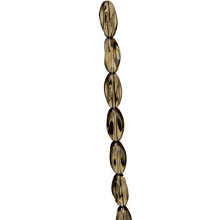 strand glass beads, twisted 6x9mm, brown