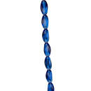 strand glass beads, twisted 6x9mm, dark blue - only 10...